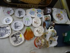 Quantity of commemorative china and pin dishes including Carltonware etc