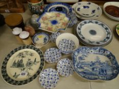 Quantity of mainly blue and white pottery and porcelain, various periods