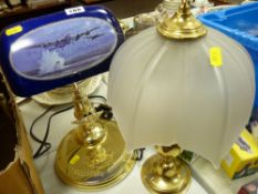 Vintage style desk lamp commemorating Operation Chastise and another table lamp E/T