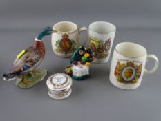 Goebels model of a duck, Royal Doulton figurine 'The Old Balloon Seller' HN2129 and four items of