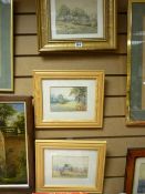 MARK COOK watercolours, a pair - harvesting and countryside scenes, initialled, 12 x 17 cms and