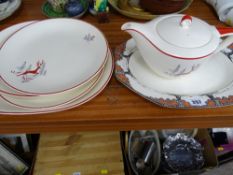 Crown Ducal 'Orange Trees' platter and a quantity of Crown Devon 'Stockholm' tableware including a