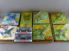 Dinky Toys - seven blister packed diecast airplanes, an F-4K Phantom II, model no. 725, an RAF