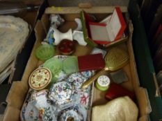 Box of dressing table porcelain etc
