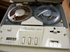 Cased Popular 200 reel to reel player