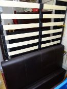 Leather effect double bed frame (no mattress)