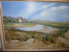 JILL MICKLE oil on board - Aberffraw, Anglesey?, 40 x 60 cms