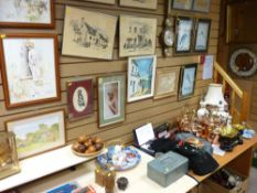 Large parcel of paintings and prints including Continental oil on board etc