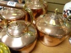 Two vintage copper kettles