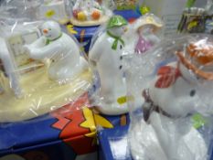 Coalport Characters three boxed figurines 'The Snowman Chilling Out', 'The Snowman Cowboy Jig'