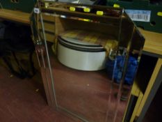 Modern Art Deco style bevelled wall mirror