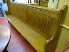 Oak pew approximately 2.5m long