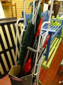 Parcel of white stepladder, VAX Powermax brush, Royale Snr compact vacuum brush, walking sticks,