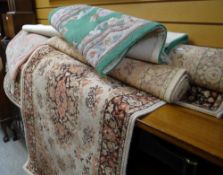Parcel of five rugs including two Chinese washed woollen rugs