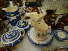 Parcel of mixed china including lustre jugs, blue & white teapots, jug etc
