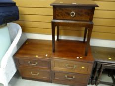 A Stag Minstrel bedside cabinet together with two similar two-drawer bedside cabinets