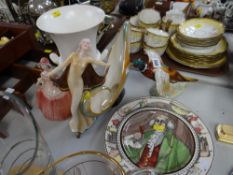 Three Royal Doulton character plates including 'The Squire', 'The Doctor' & another, continental