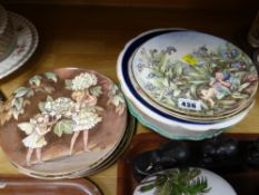 Collection of fairy decorated collector's wall plates etc