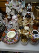 Collection of Oriental decorated ceramics including figures, bowl etc