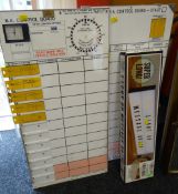 Two diving breathing apparatus control boards together with a light up message board