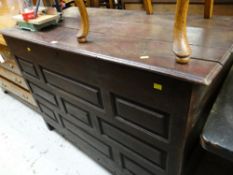 An antique oak large coffer