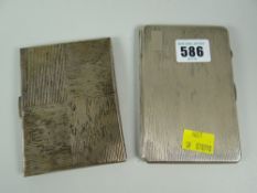 A hallmarked silver cigarette case together with another EPNS cigarette case