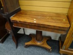 Antique mahogany foldover card table