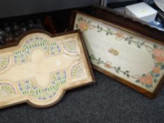 Three wooden trays