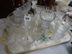 A tray of mixed glassware