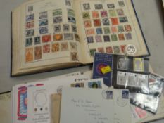 Two vintage stamp albums, small parcel of presentation packs, first day covers together with a