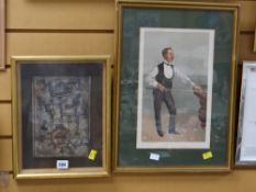 A framed relief on foil by ROBERT HUNTER entitled 'Sign of Autumn' & Dilwyn Gallery, Swansea label