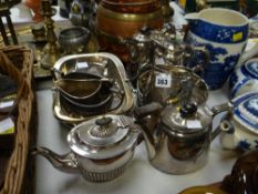 Four-piece EPNS teaset, other teaware & baskets etc