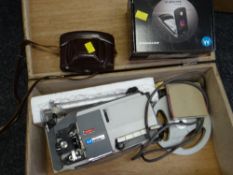 A vintage cased Magnon reel-to-reel projector, vintage camera etc