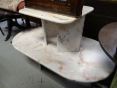 Two marble effect coffee tables