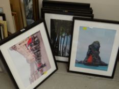 Set of seven framed prints of Indian locations