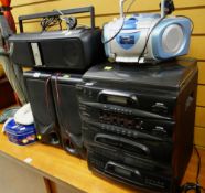 Parcel of electricals to include a Bush hifi system, Hitachi & Bush CD radios etc E/T