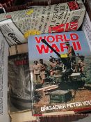 Box of books & magazines relating to WWII