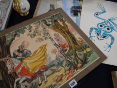 Four watercolours by HAROLD WHITAKER including excellent illustrations of fairy stories entitled '