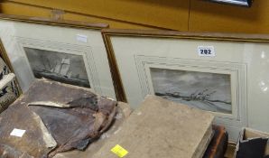 Two framed watercolours attributed to SAMUEL ATKINS, marine painter who exhibited at The Royal