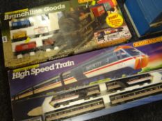 A Hornby intercity high speed train set together with a branch line goods set