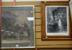 A framed black & white lithograph of Viscount Weymouth, engraved from the original print at Longleat