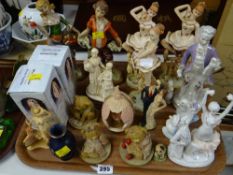 Tray of various resin figures & teddy bears etc