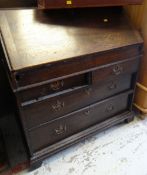 An antique oak drop down bureau (for restoration)