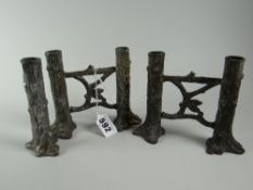 A parcel of vintage metal, possibly pewter, table decorations