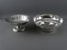 A PIERCED SIDE 20.5 cms DIAMETER SHEFFIELD SILVER BOWL and one other, 1934, 12.4 troy ozs, the other