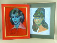 JOHN CHERRINGTON oils on board, two - head and shoulders portrait of an earnest lady, signed and