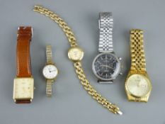 THREE GENT'S & TWO LADY'S WRISTWATCHES including a Craftsman with stainless steel strap, a