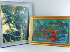 JOHN CHERRINGTON oil on board - colourful still life abstract, signed and dated 1982, 29 x 44 cms