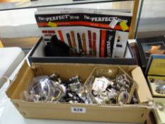 A parcel of costume jewellery, pin badges & wristwatches etc