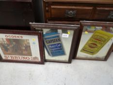 Three reproduction tobacco advertising mirrors